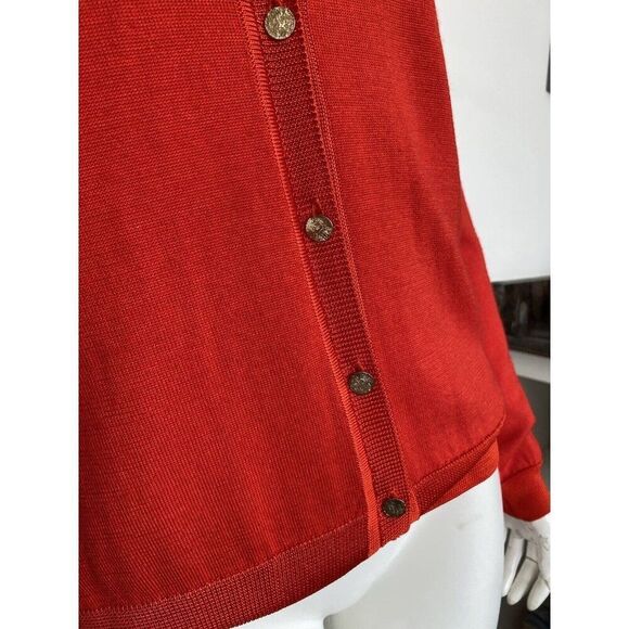 St. John Sweater Set Orange Cardigan St Wool Silk Small - Picture 3 of 11